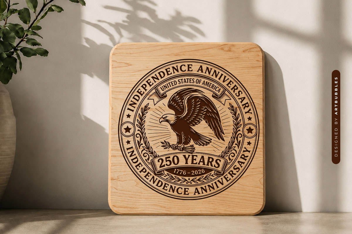 250 Years of America Laser Cut Cutting Board SVG