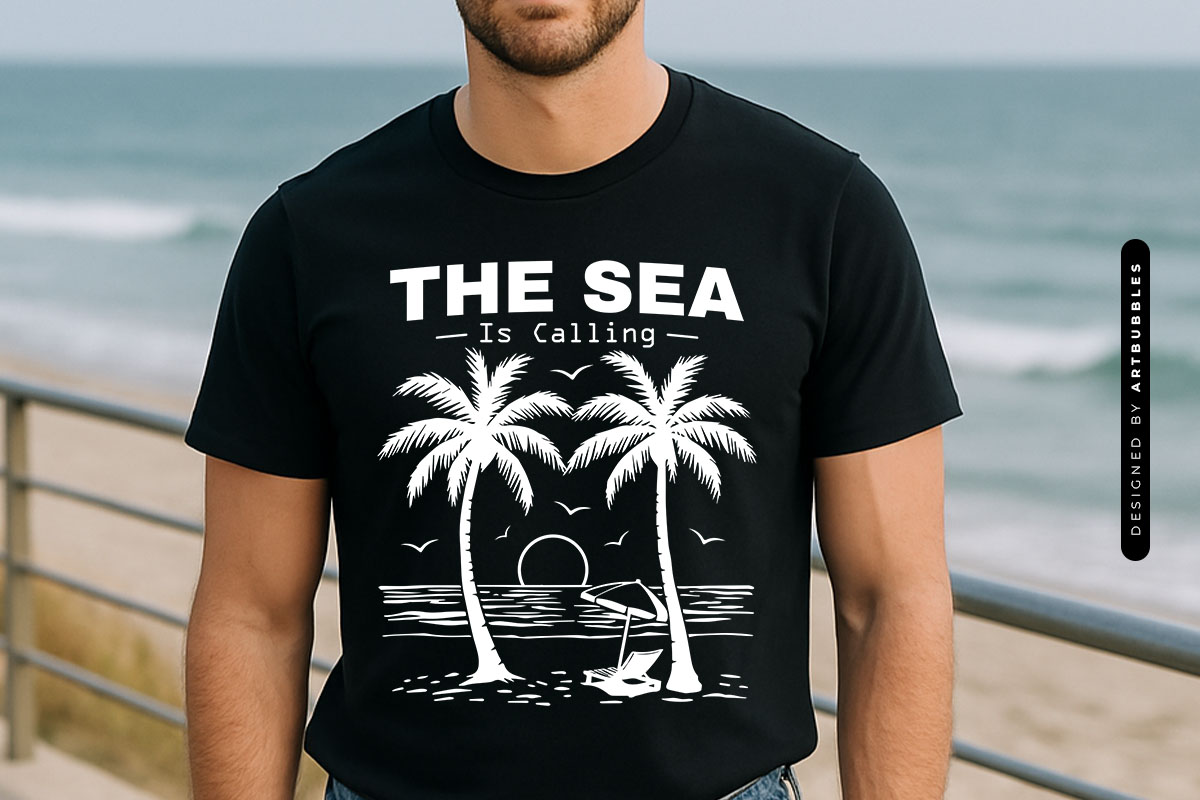 The Sea is Calling - Summer SVG for Cricut T-shirt Mockup Image.jpg