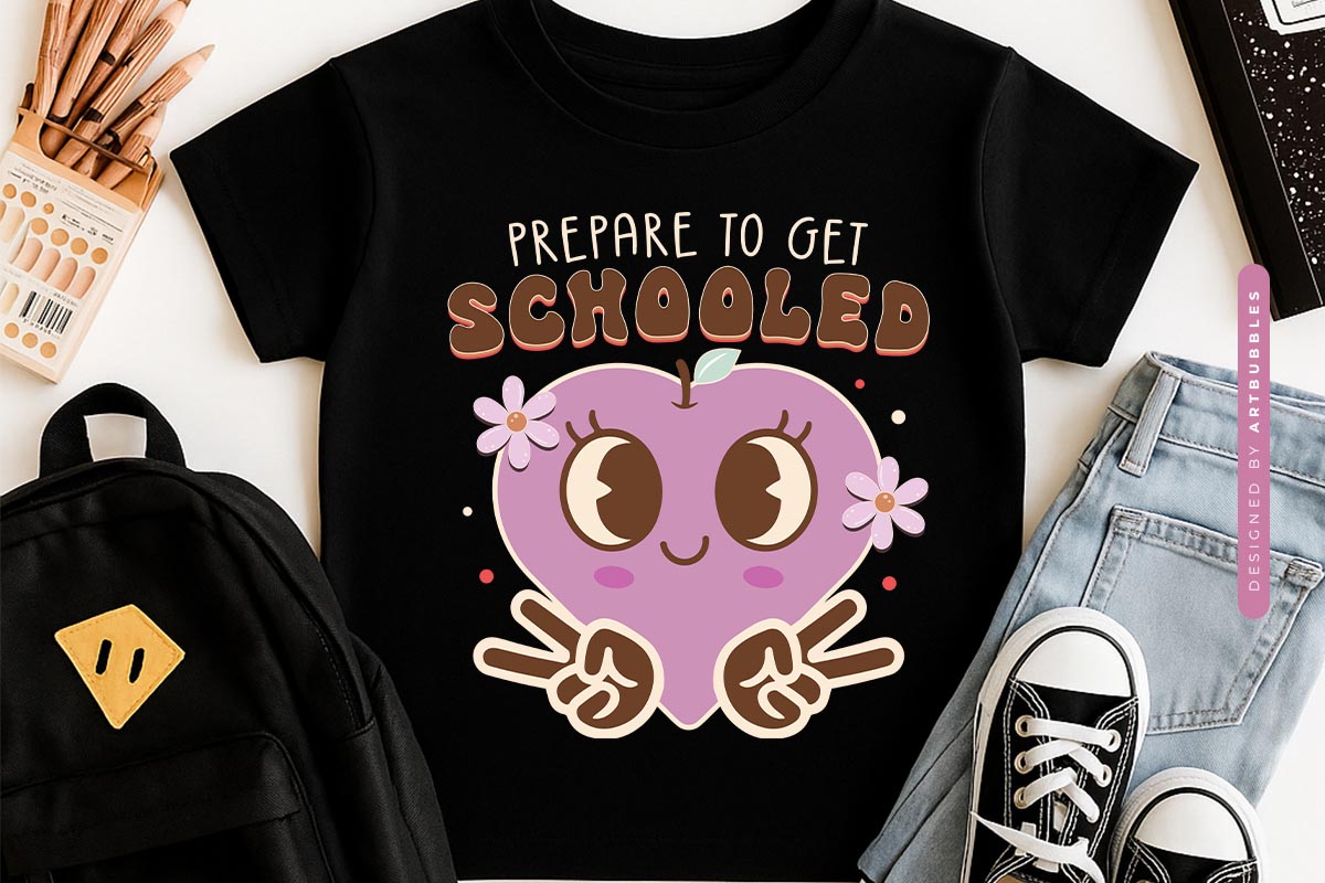Prepare to Get Schooled - Back To School Retro Sublimation Tshirt Mockup Image.jpg