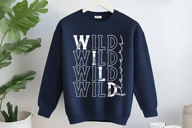 Wildflowers SVG, DXF, PNG, EPS Vector Sweatshirt Mockup Image.jpg