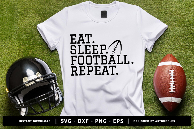 Pigiama Lungo Uomo In Cotone – Scritta "Eat Sleep Football Repeat", Regalo Perfetto Per Appassionati Di Calcio