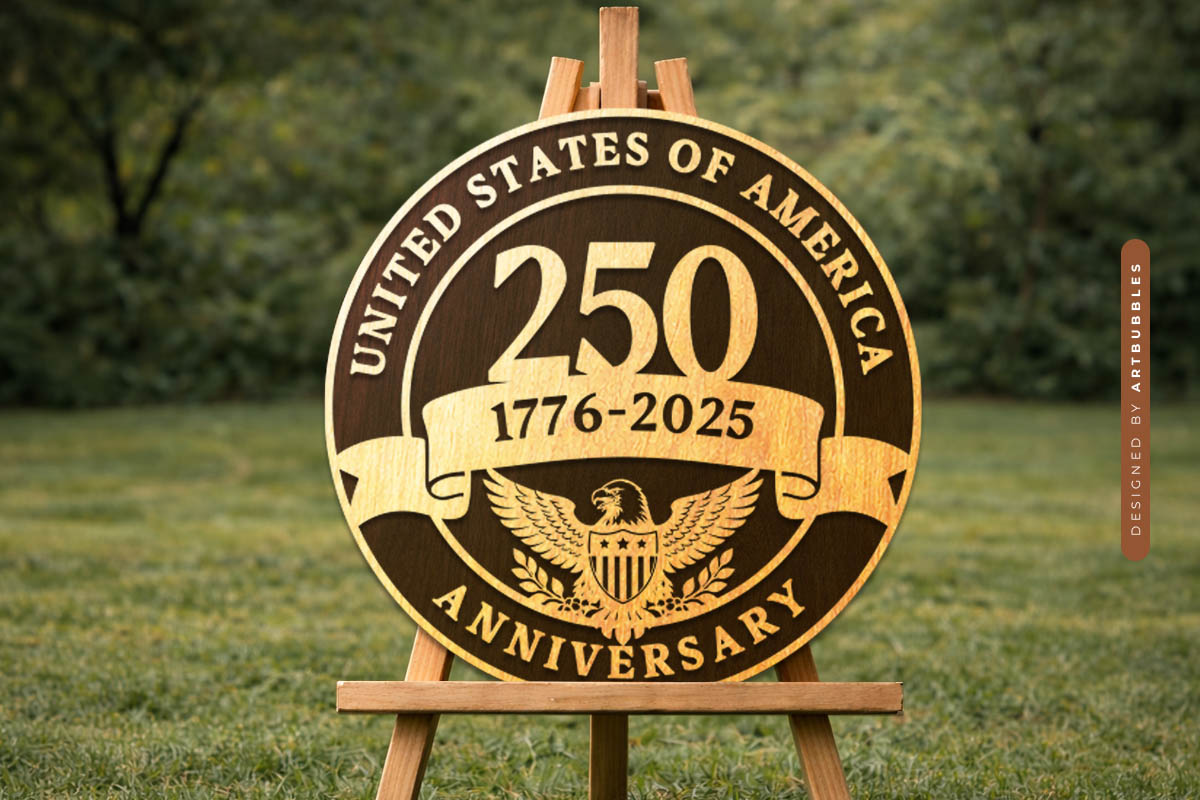 USA 250th Anniversary SVG Laser Cut File