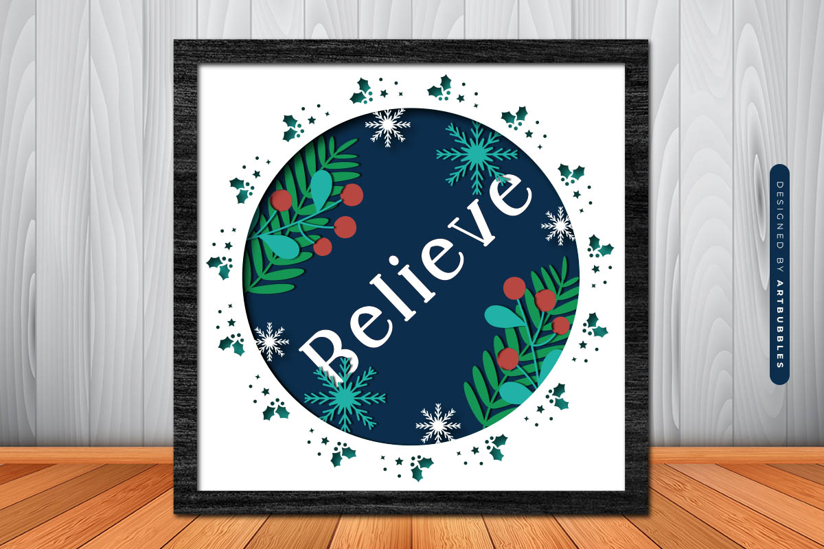Mistletoe Christmas Layered Shadow Box SVG Image 3.jpg