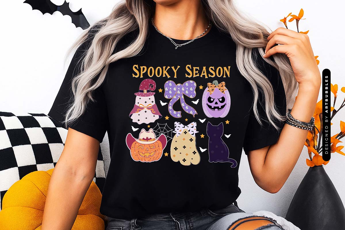 Spooky Season - Coquette Halloween PNG Sublimation T-shirt Mockup Image.jpg