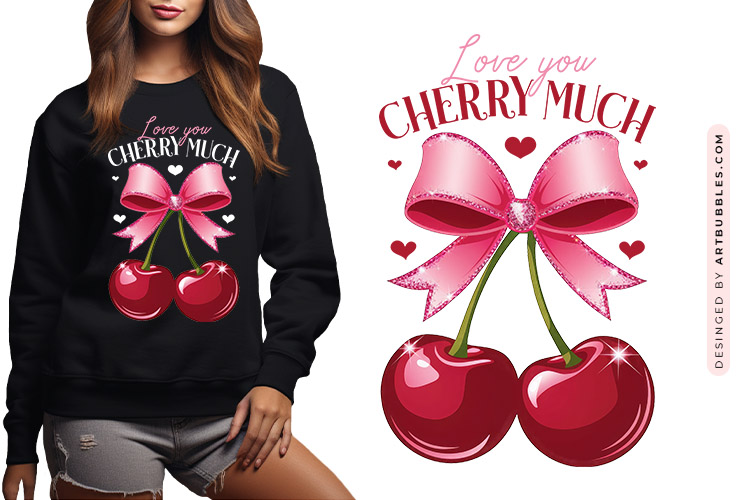 Love You Cherry Much - Valentines Day Coquette Sublimation
