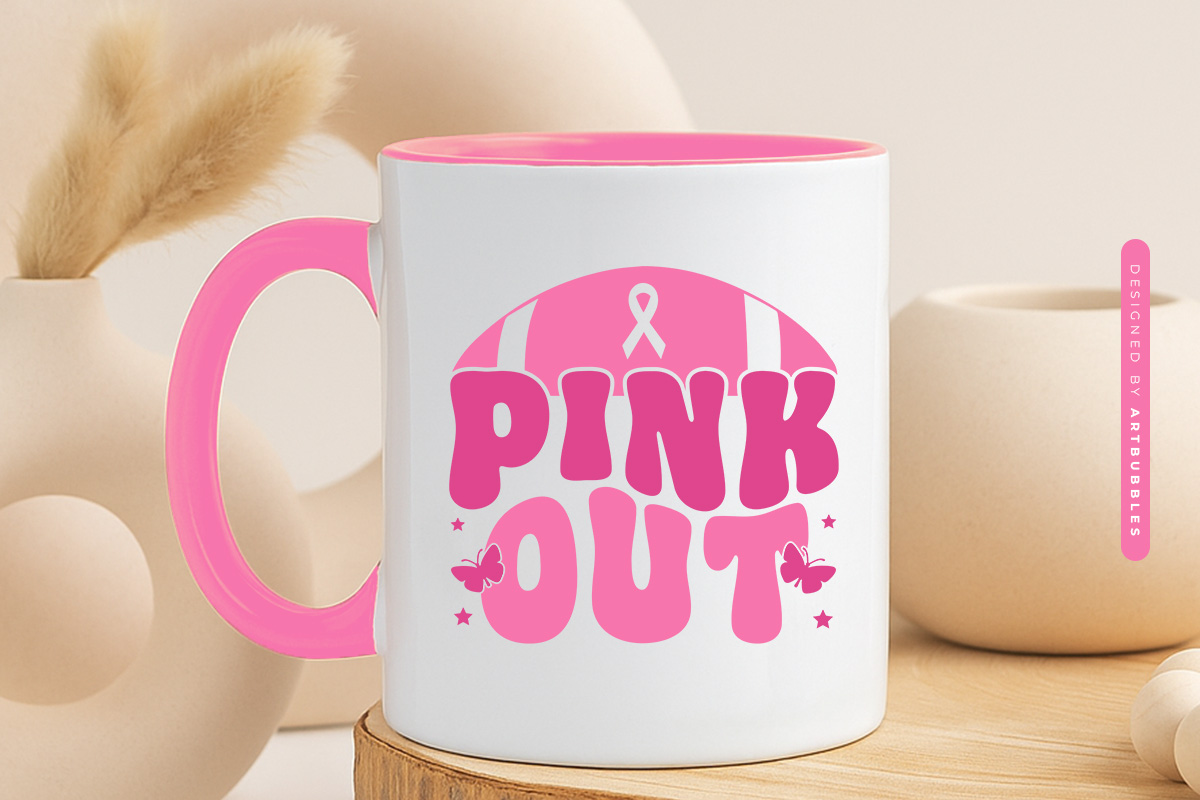 Pink Out - Retro Breast Cancer SVG Cricut Mug Mockup Image.jpg