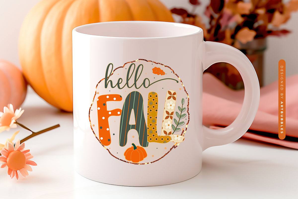 Preppy Hello Fall Sublimation Transfer Mug Mockup Image.jpg
