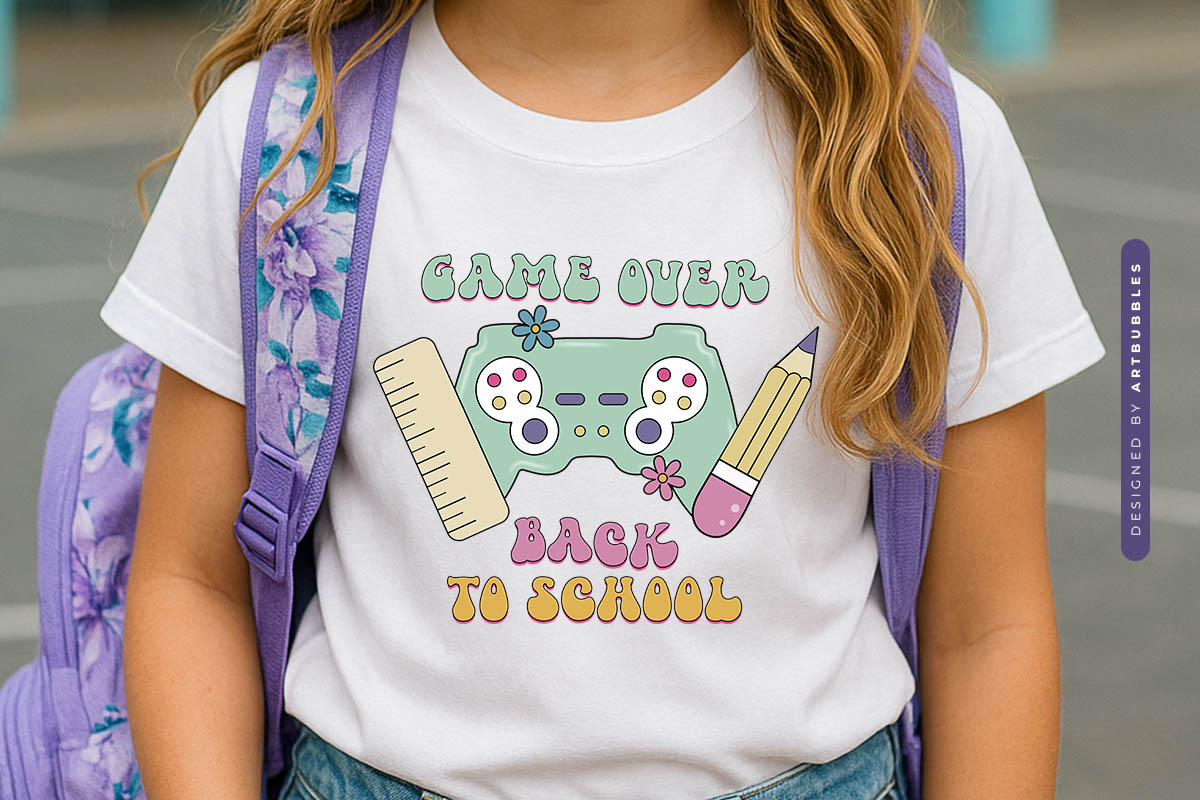 Game Over Back to School Retro Sublimation