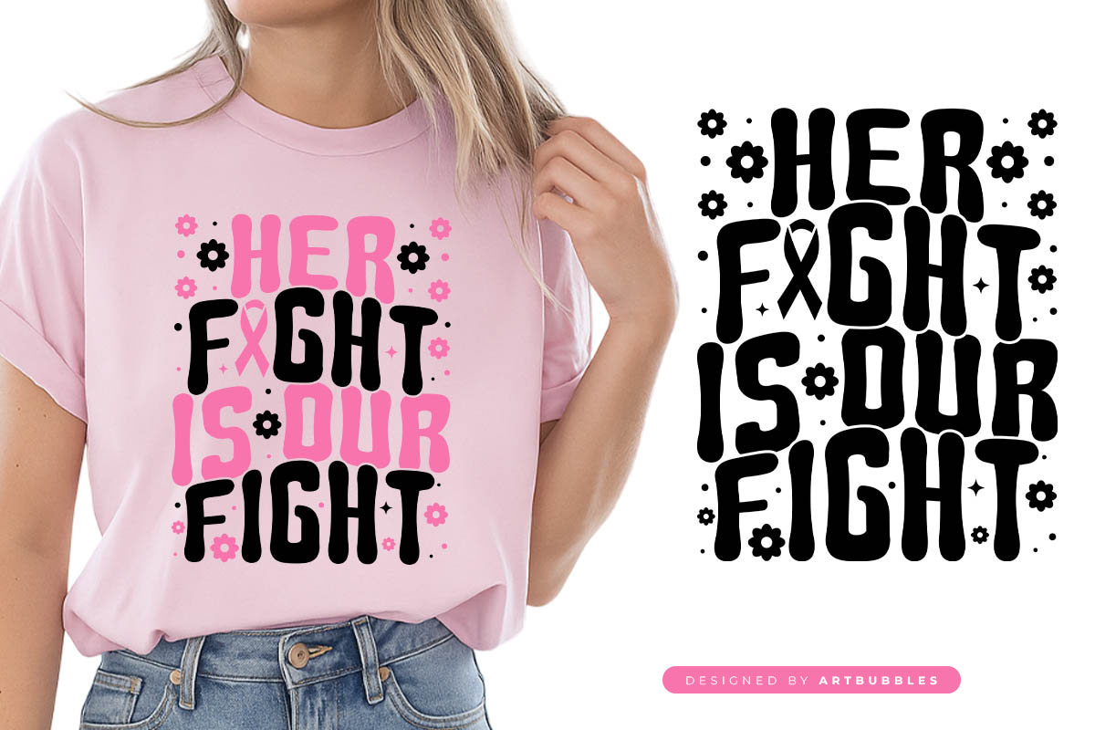 Her Fight is Our Fight - Retro Breast Cancer SVG