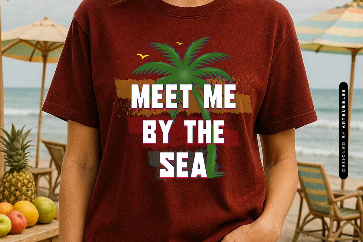 Meet Me by the Sea - Funny Summer Sublimation Shirt Mockup Image.jpg