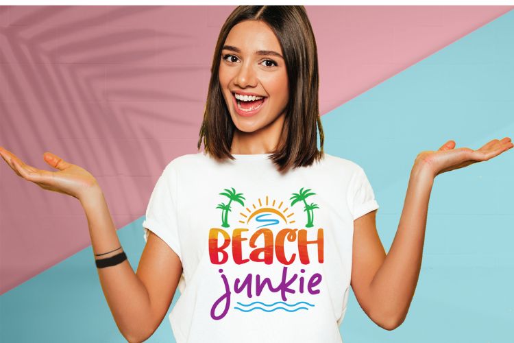 Beach Junkie - Sublimation Sublimation PNG Tshirt Mockup Image.jpg