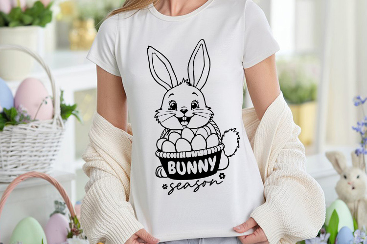 Bunny Season - Easter SVG Cut File Shirt Mockup Image.jpg