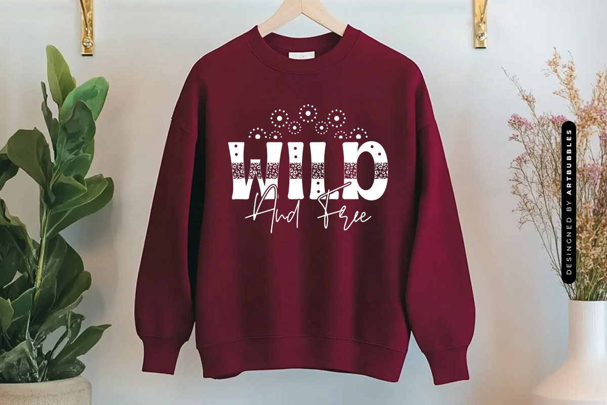 Wild and Free - Dandelion SVG Design Sweatshirt Mockup Image 2.jpg