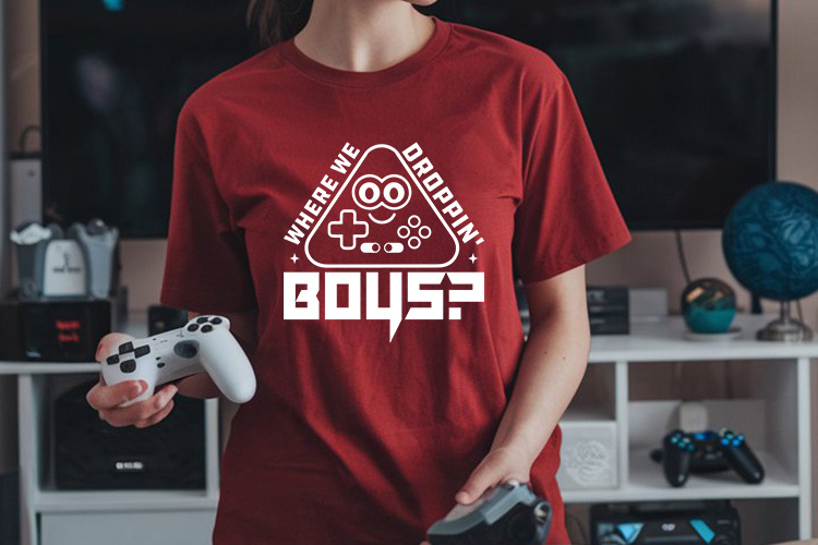 Where We Droppin' Boys - Funny Gaming SVG Tee Mockup image.jpg