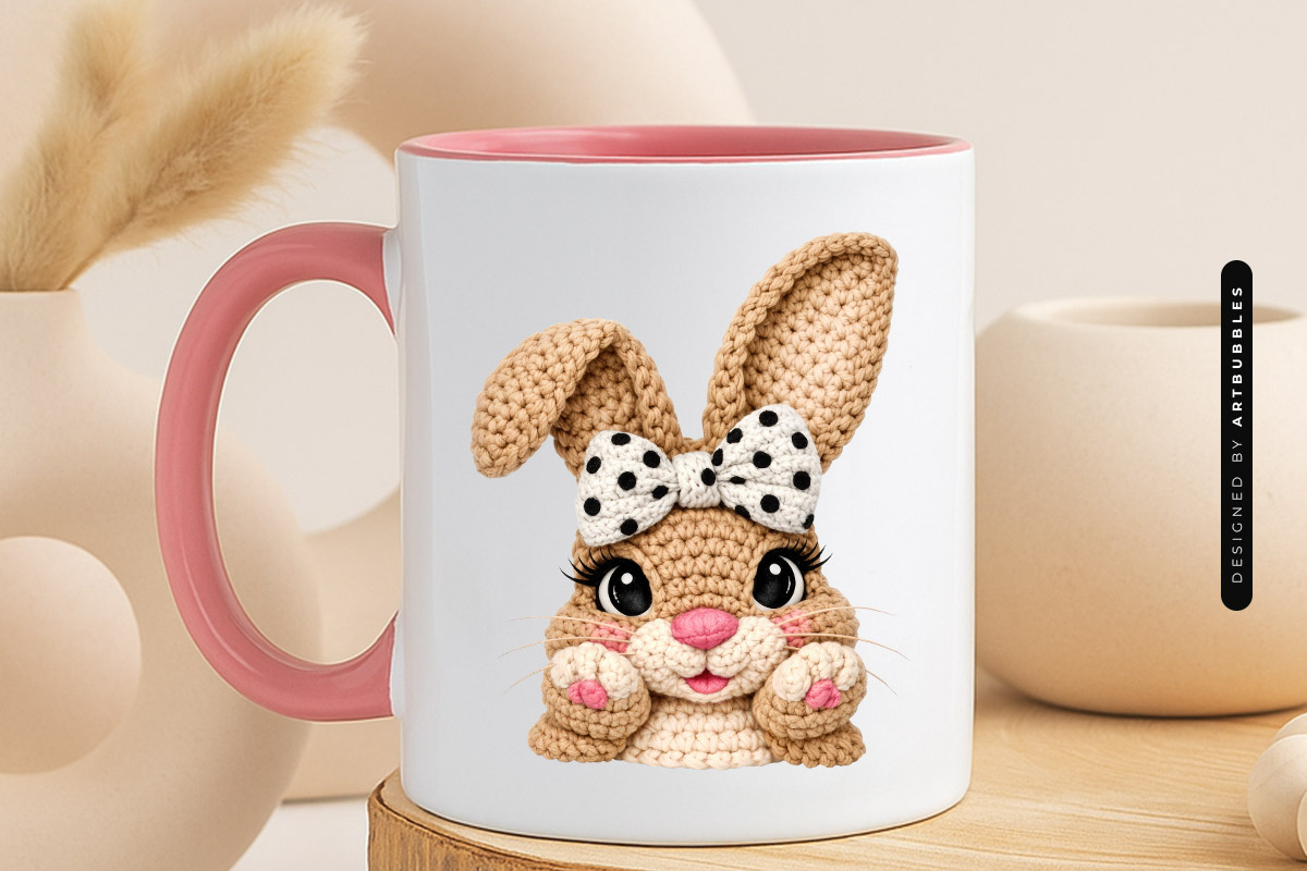 Faux Embroidery Bunny Easter PNG Sublimation Mug Mockup Image.jpg