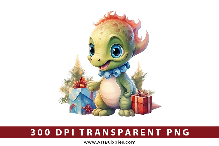 Baby Dinosaur with Christmas Gifts Sublimation