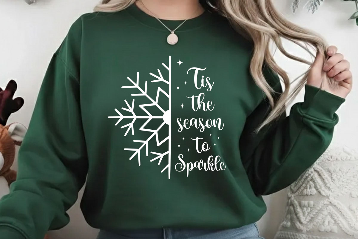 Tis the Season to Sparkle - Trendy Christmas SVG Sweatshirt Mockup Image.jpg