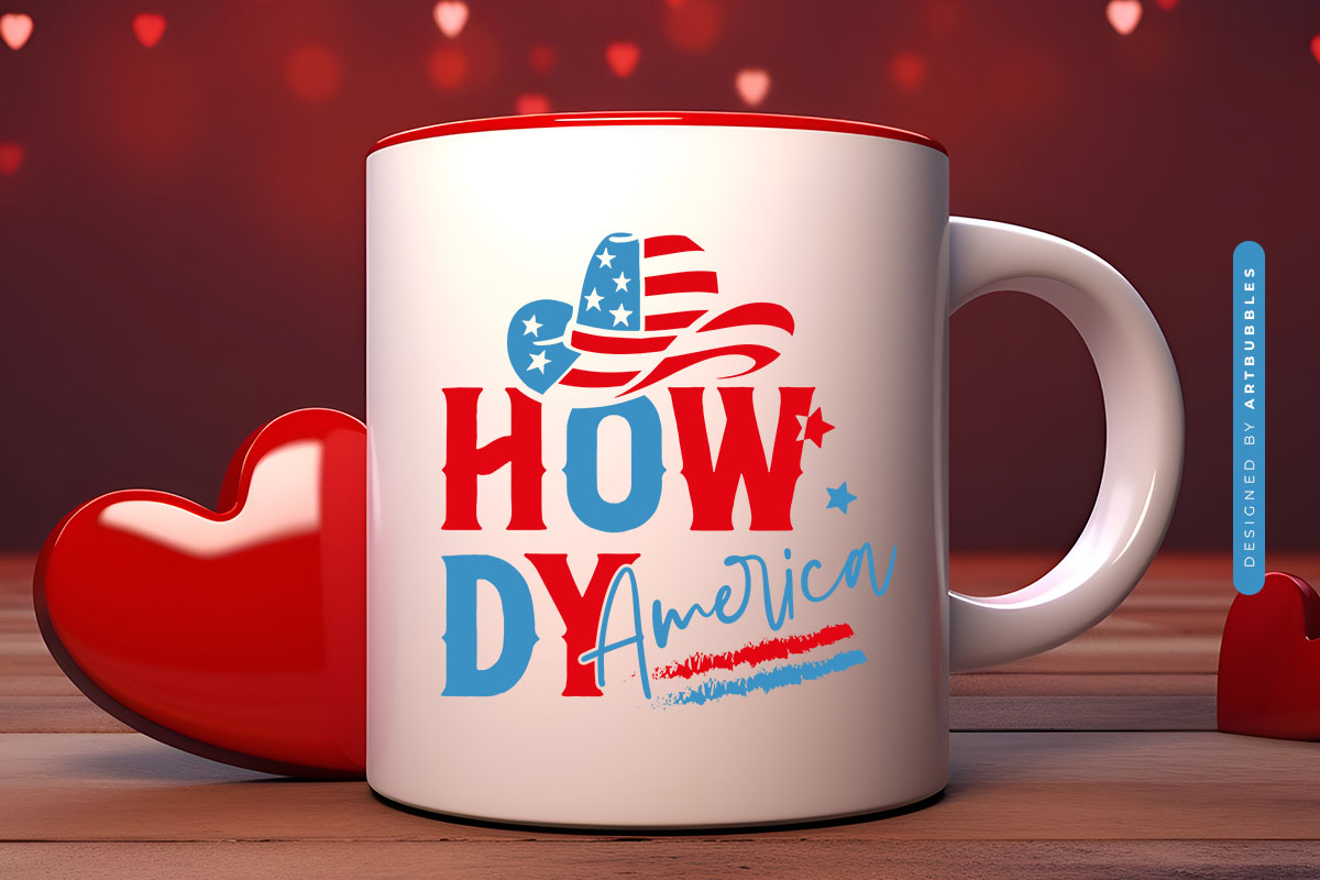 Howdy America - Fourth of July SVG File Mug Mockup Image.jpg