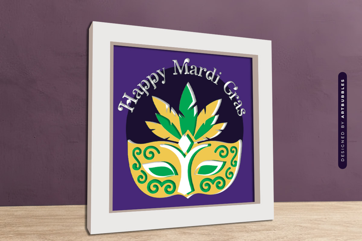 3D Mardi Gras Shadow Box SVG Bundle Image 2.jpg