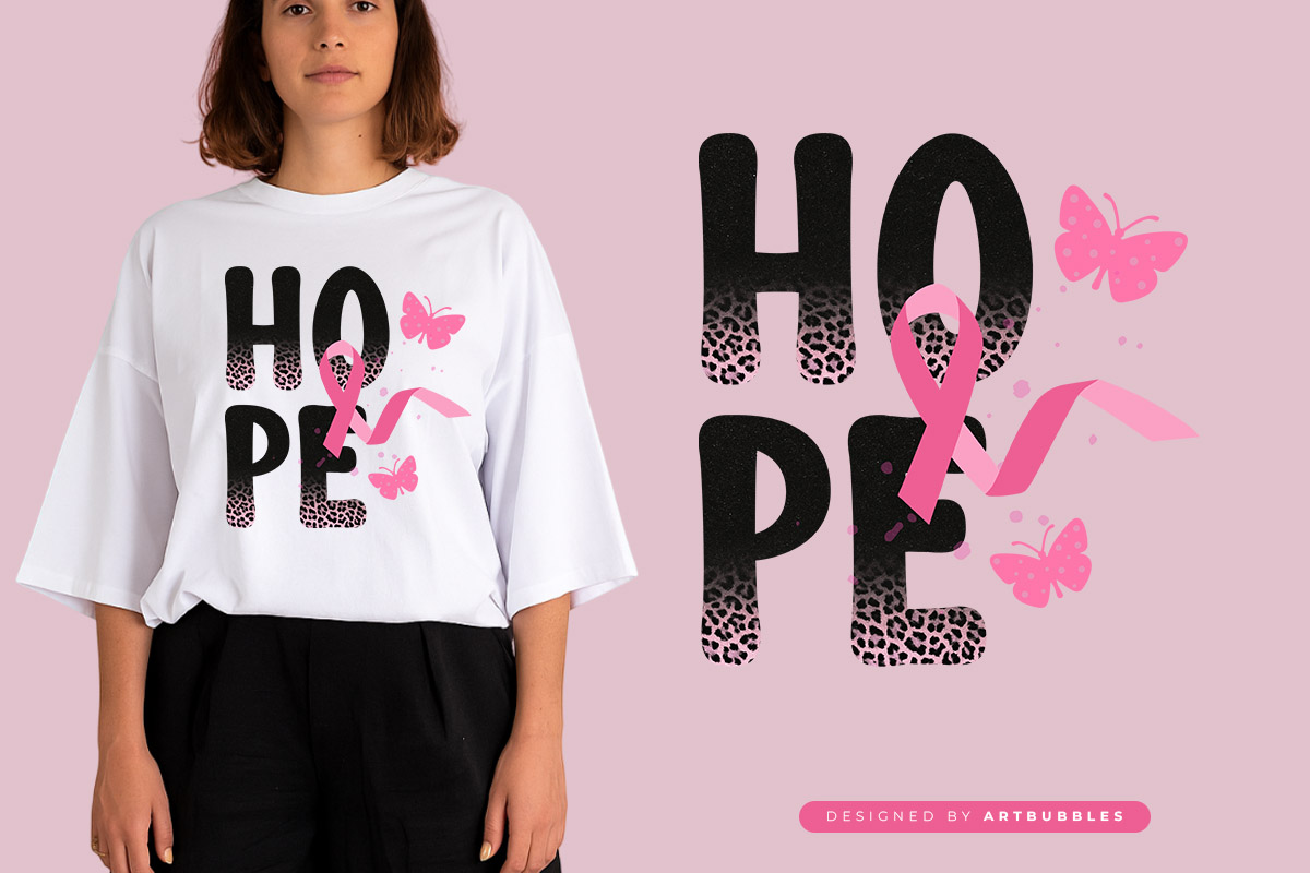 Leopard Print Hope Breast Cancer Sublimation