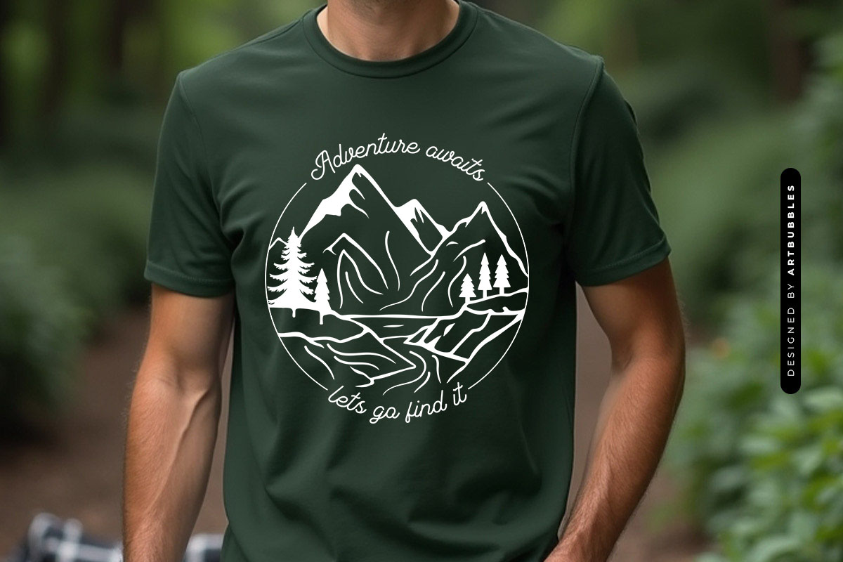 Adventure Awaits Let's Go Find It - Camping SVG T-shirt Mockup Image.jpg