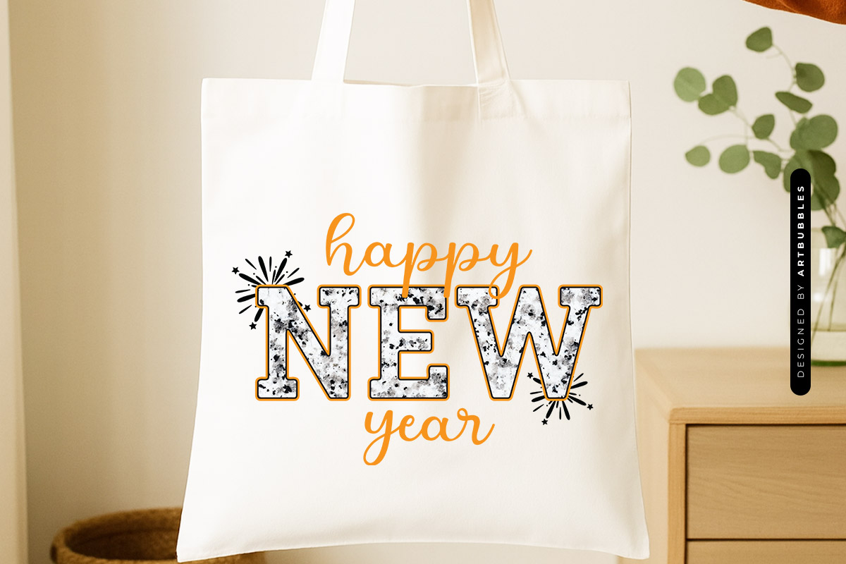 Happy New Year Sublimation Transfer Tote bag Mockup Image.jpg