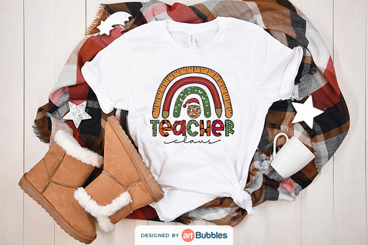 Teacher Claus, Free Christmas Sublimation Shirts Designs Preview 03.jpg