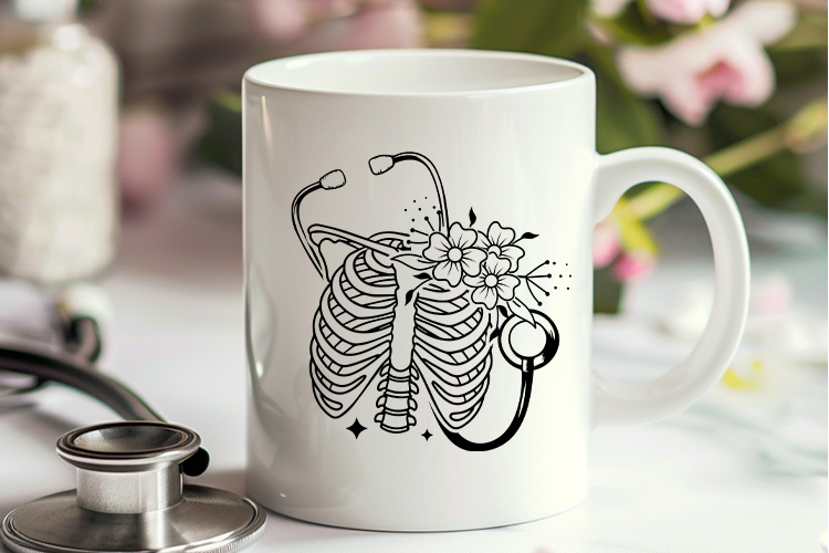 Floral Stethoscope Ribcage Clip Art SVG Vector Mug Mockup Image.jpg