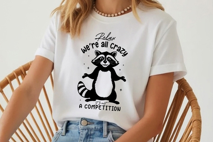 Relax We're All Crazy - Sarcastic Raccoon SVG Shirt Mockup Image.jpg