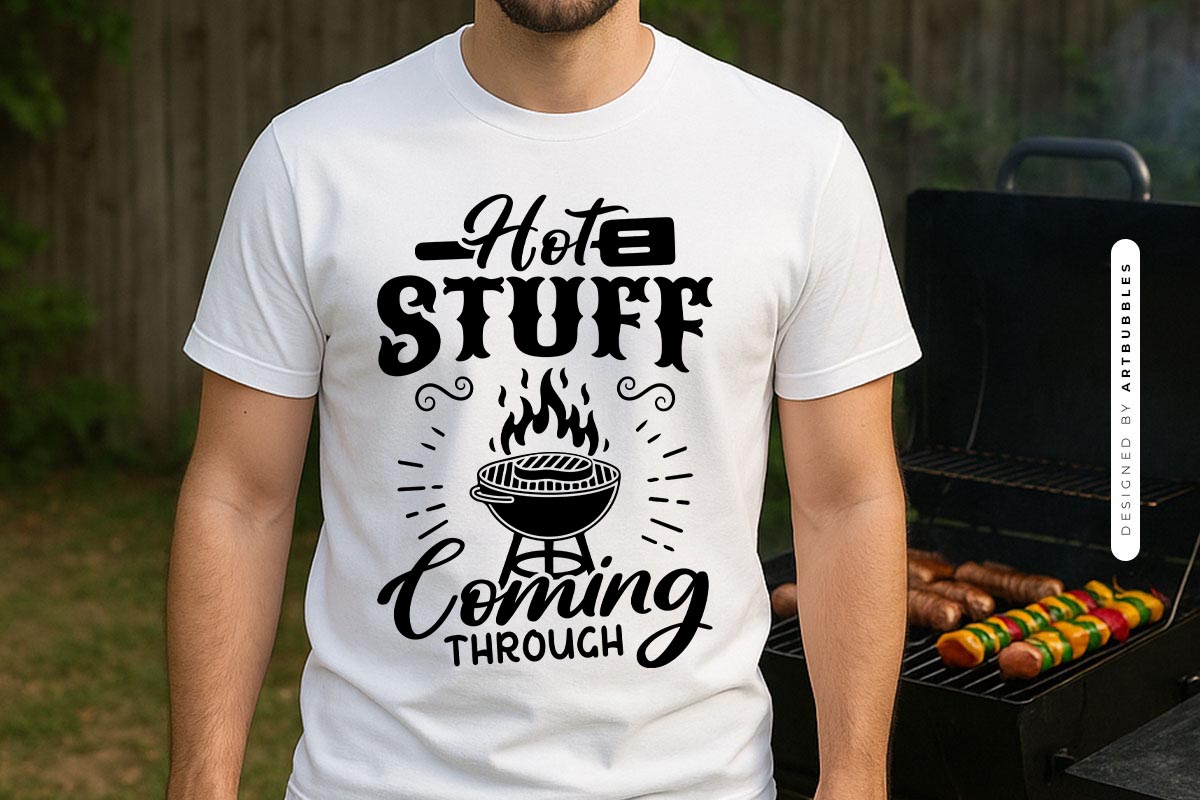 Hot Stuff Coming Through - Grilling SVG Design Shirt Mockup Image.jpg