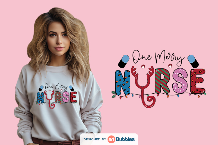 One Merry Nurse, Christmas Sublimation Designs Free