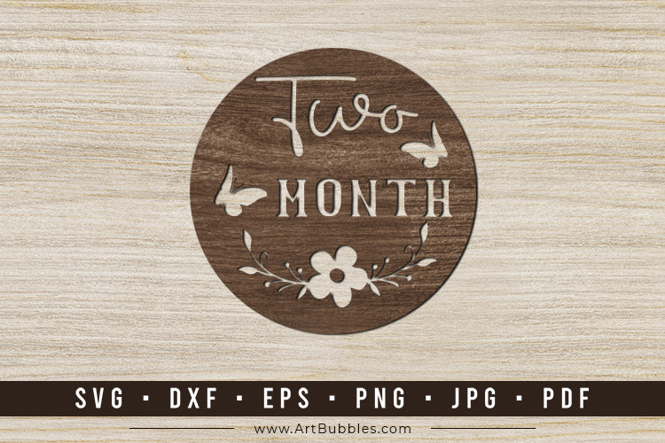 Two Month Baby Milestones Card Laser Cut