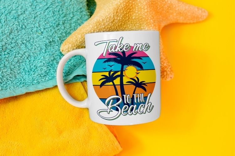 Take Me to the Beach - Cute Sublimation PNG Mug Mockup Image.jpg