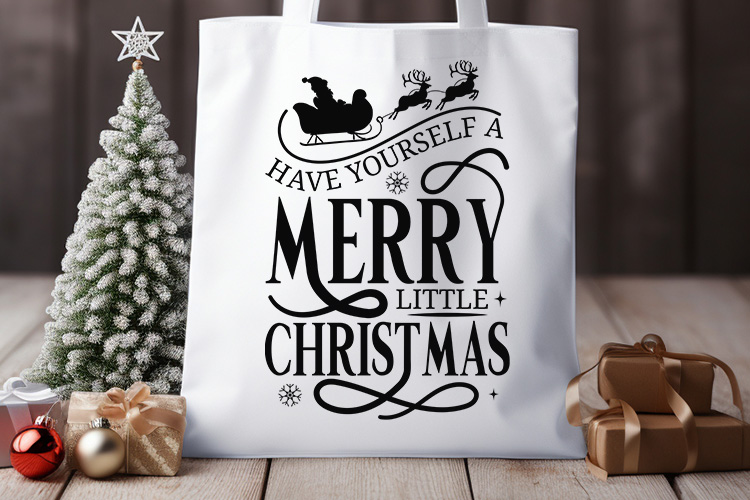 Have Yourself A Merry Little Christmas SVG Tote Bag Mockup Image.jpg