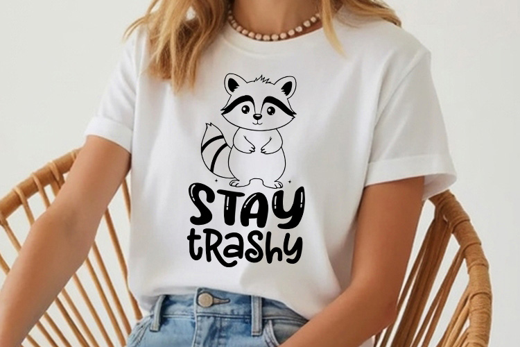 Stay Trashy - Funny Raccoon Quote SVG Shirt Mockpup Image.jpg