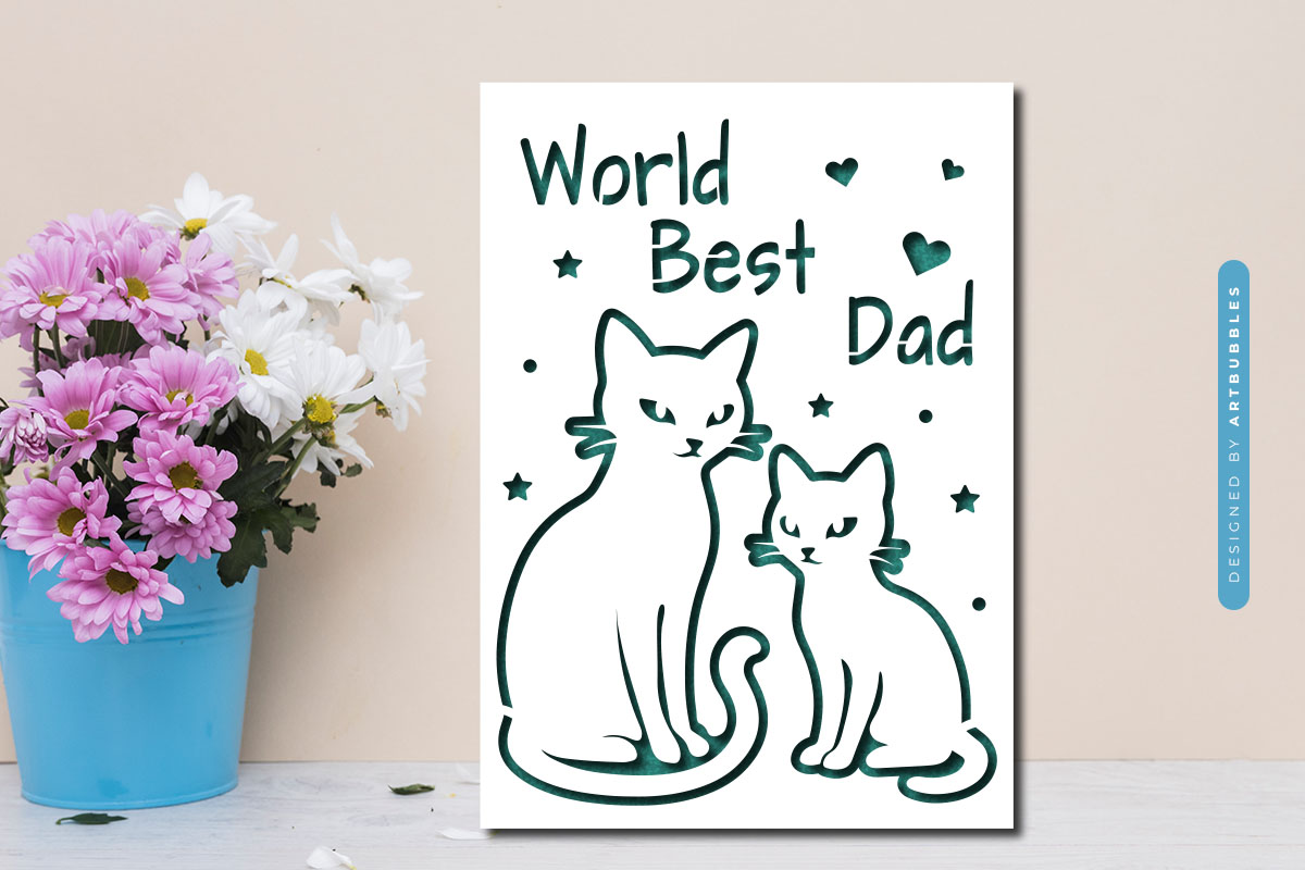 Dog Fathers Day Card SVG - Paper Cut Art Image.jpg