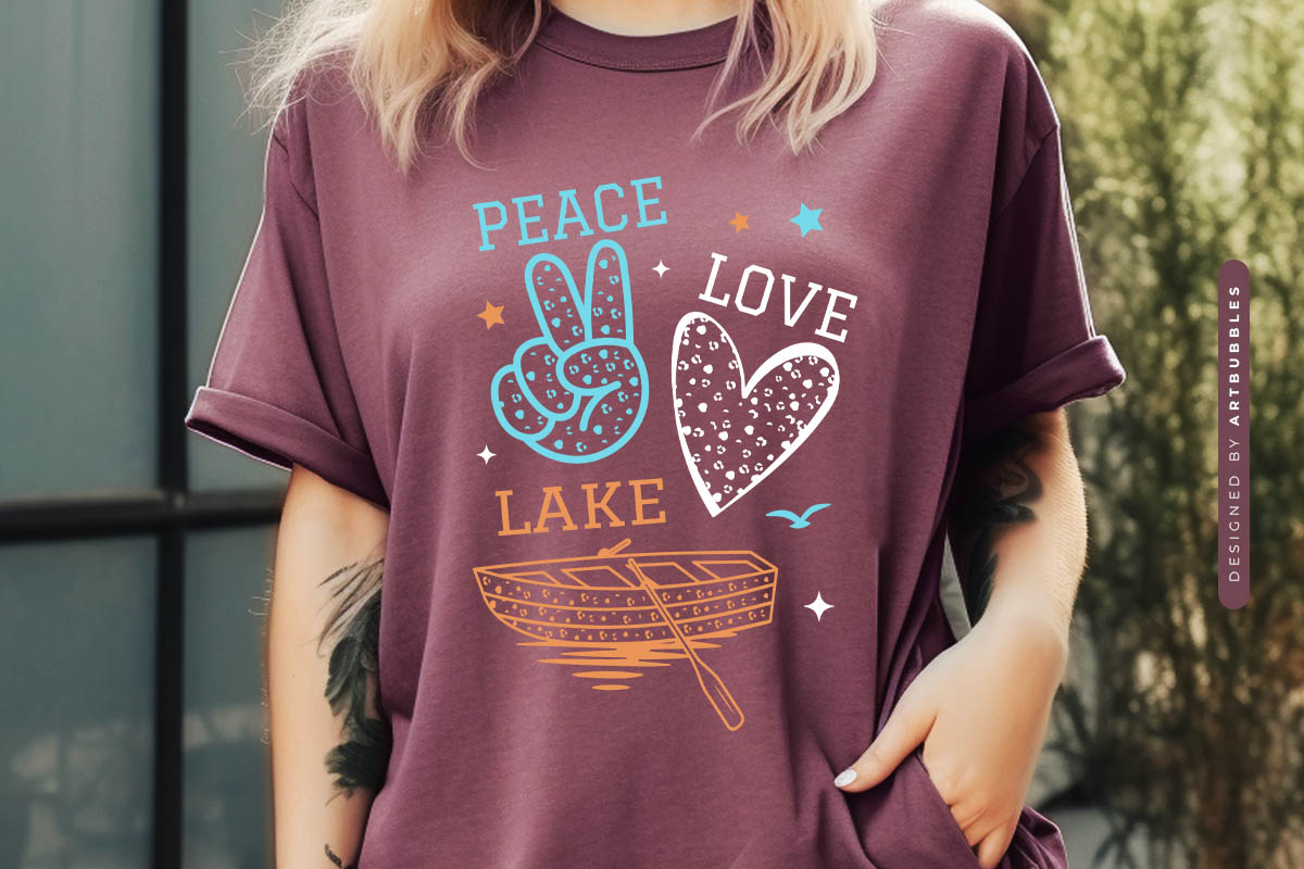 Peace Love Lake SVG Design Shirt Mockup Image.jpg