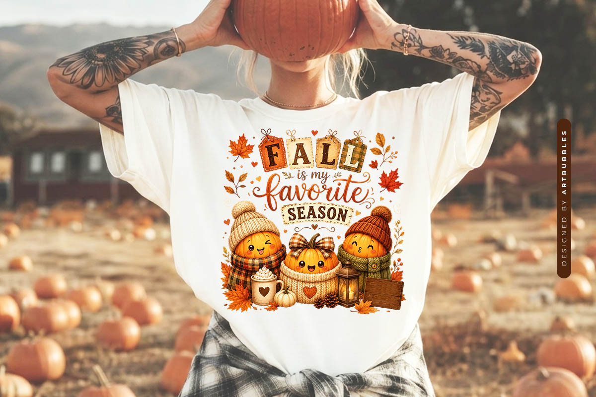 Fall is My Favorite Season Sublimation PNG Shirt Mockup Image.jpg