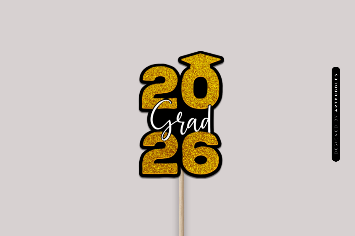 2026 Grad Cake Topper SVG Cut File Image 2.jpg