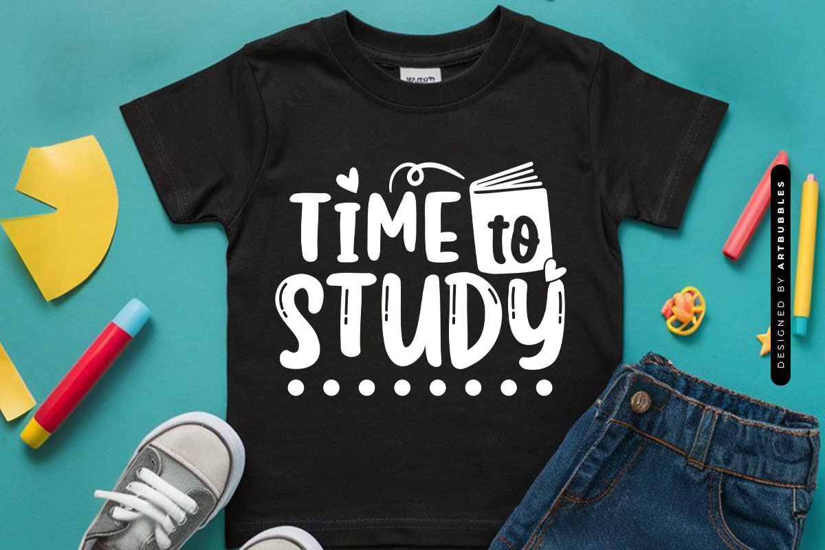 Time to Study - Back To School SVG File Shirt Mockup Image.jpg