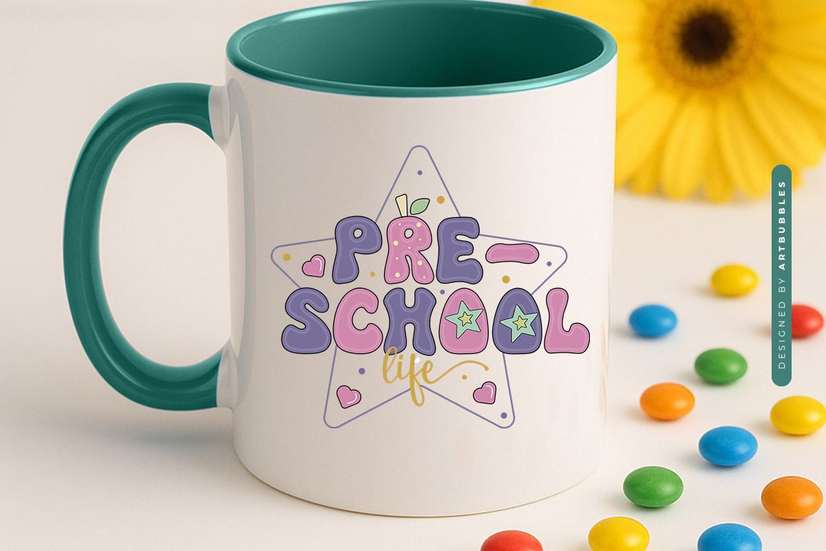 Preschool Life - Retro Back to School Sublimation Mug Mockup Image.jpg