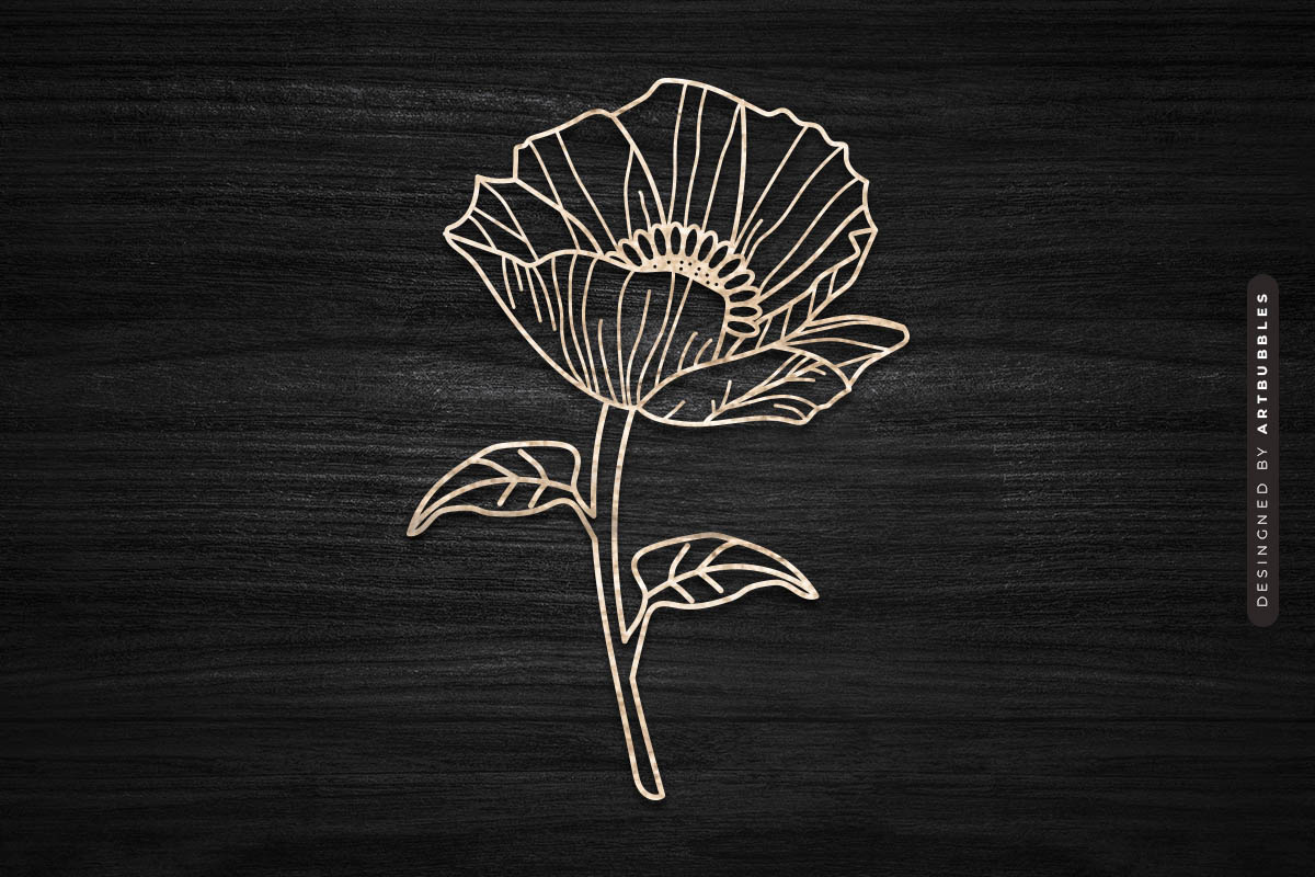 Poppy Laser Cut Wildflower SVG File Image 3.jpg