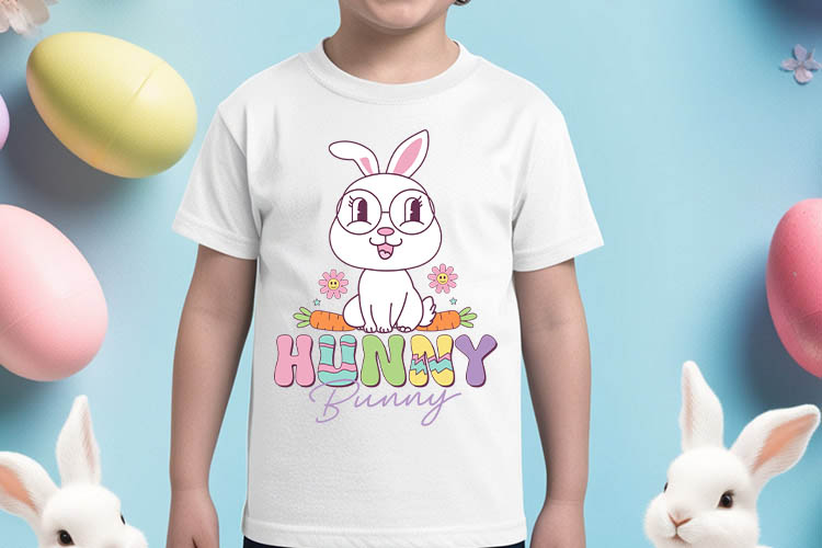 Hunny Bunny - Retro Easter Sublimation Print Shirt Mockup Image.jpg