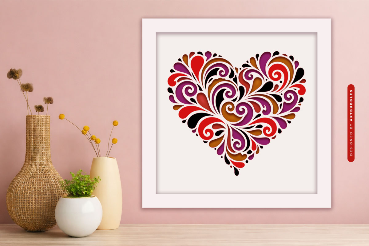 3D Stained Glass Heart Valentine Shadow Box SVG Image 4.jpg