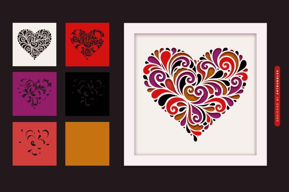 3D Stained Glass Heart Valentine Shadow Box SVG Image 2.jpg