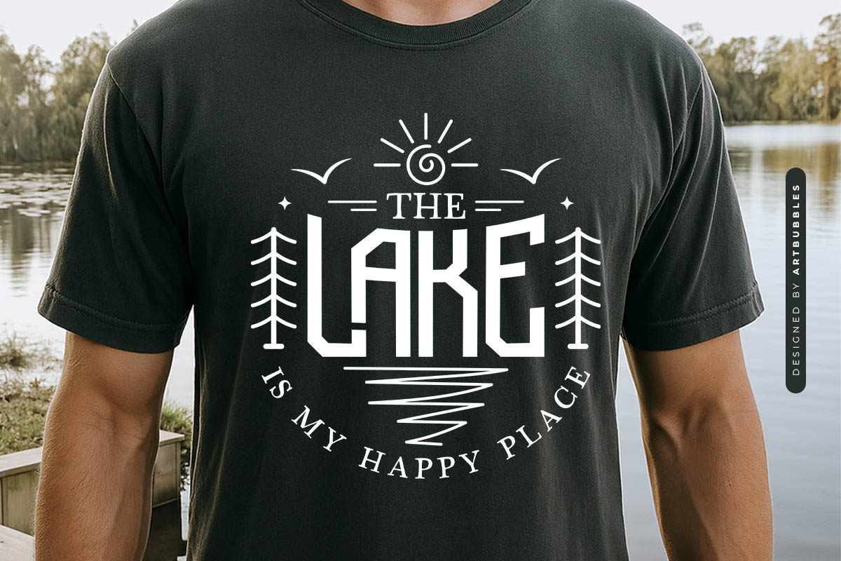 The Lake is My Happy Place SVG Cut File Tshirt Mockup Image.jpg