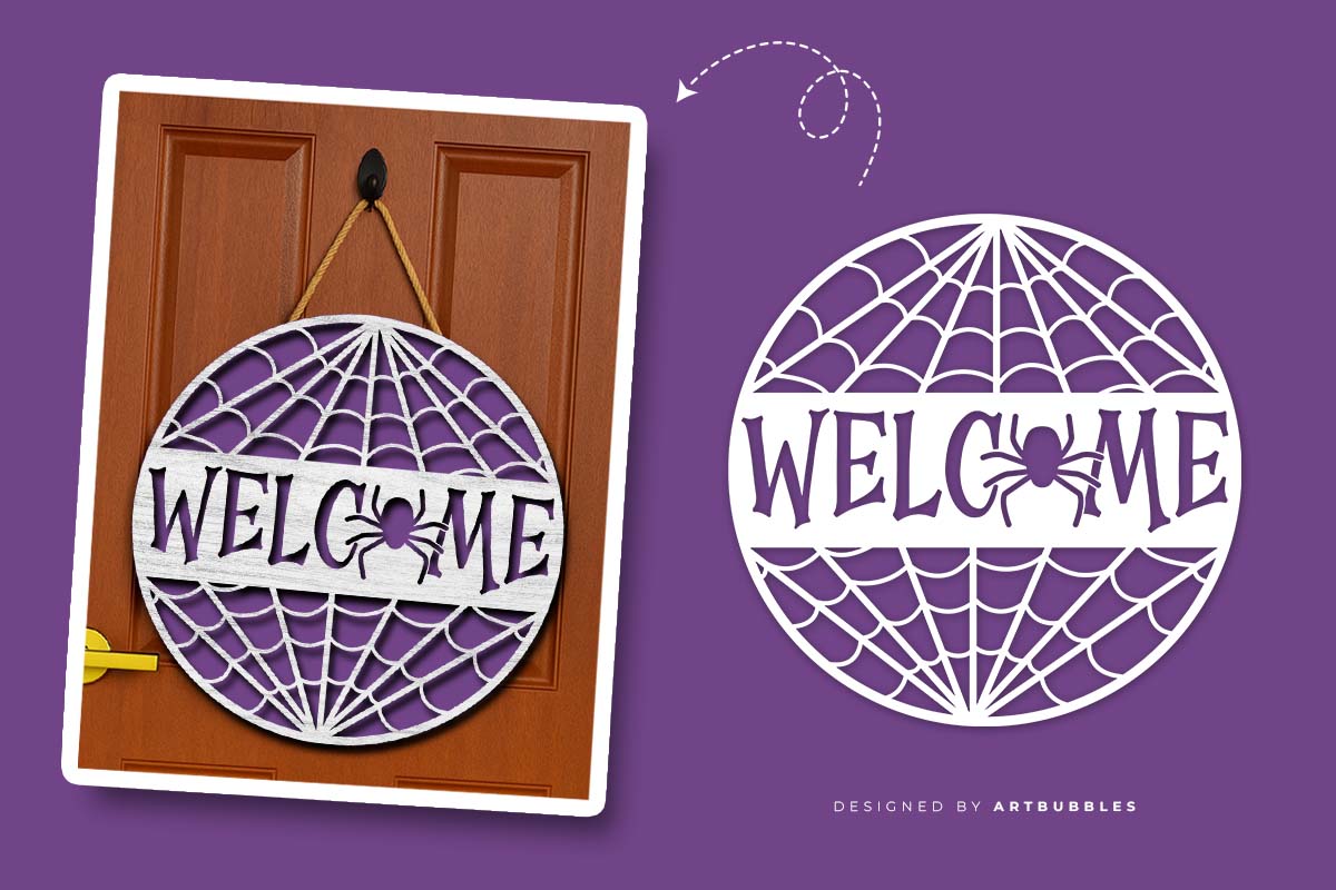 Welcome Halloween Door Hanger Laser Cut SVG Image.jpg