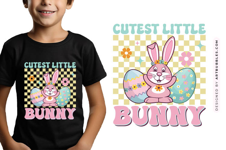Cutest Little Bunny - Retro Easter Sublimation Print Image.jpg