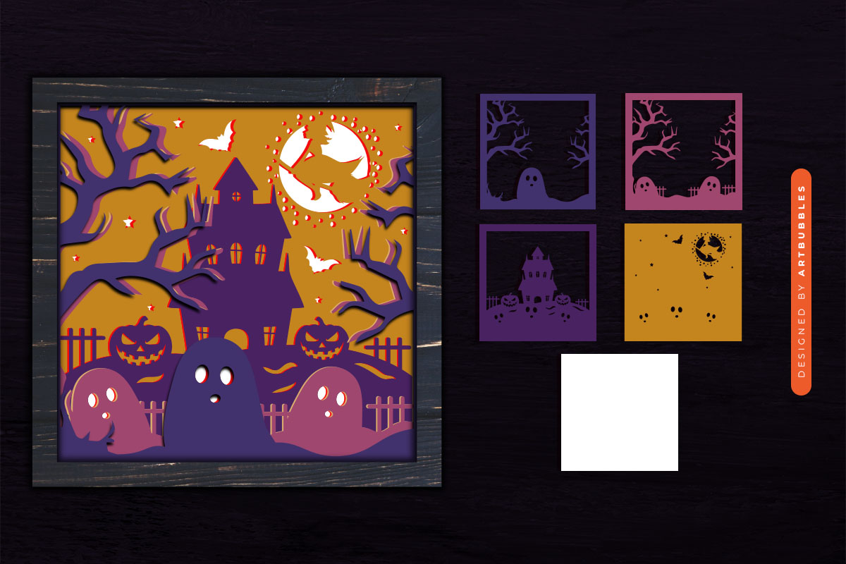 Halloween Shadow Box SVG Paper Cut File Image.jpg