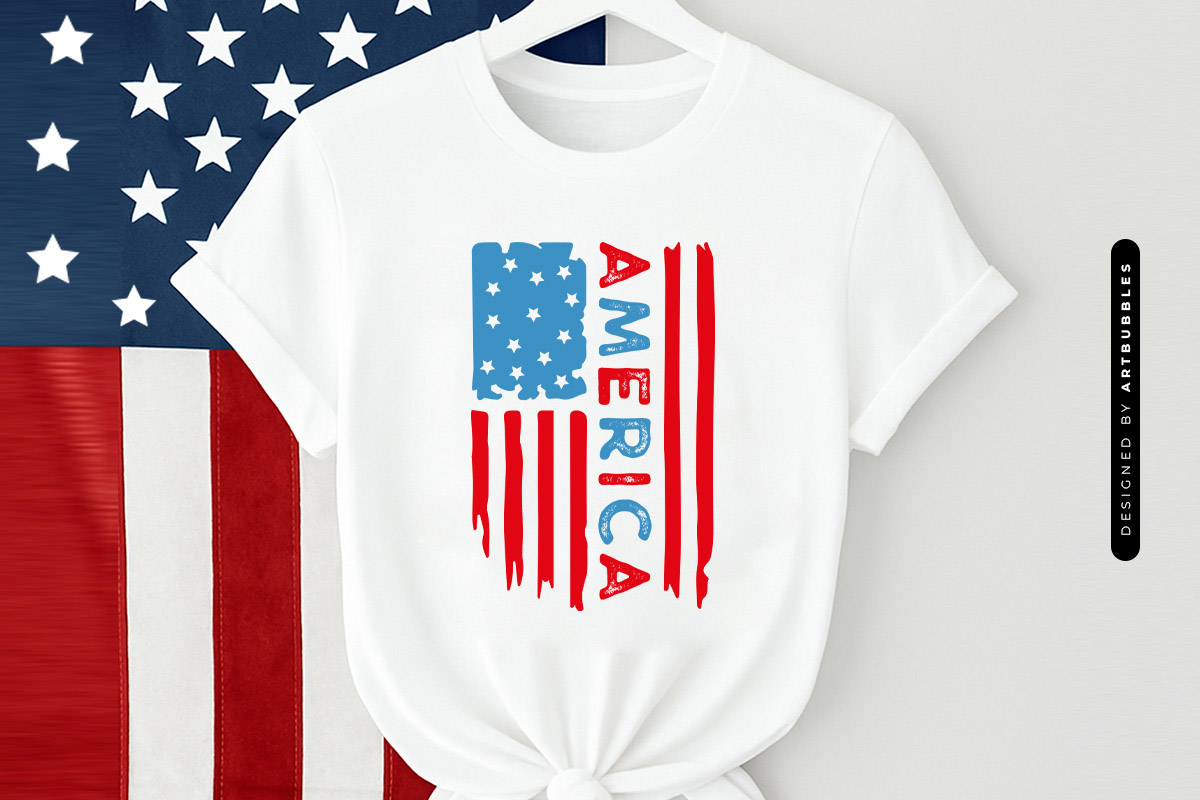 America - 4th of July Flag SVG